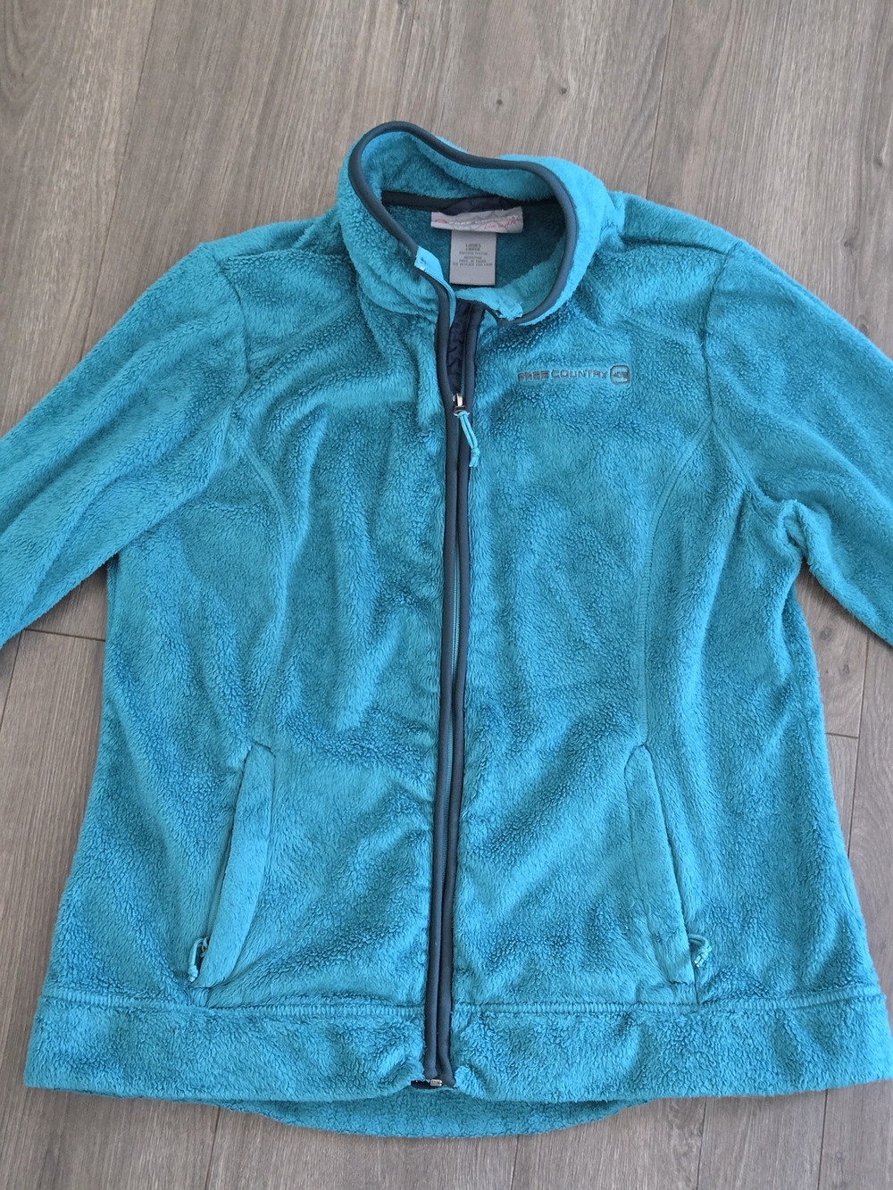 Free Country Women's Size Large Teal Fleece Full Zip Jacket